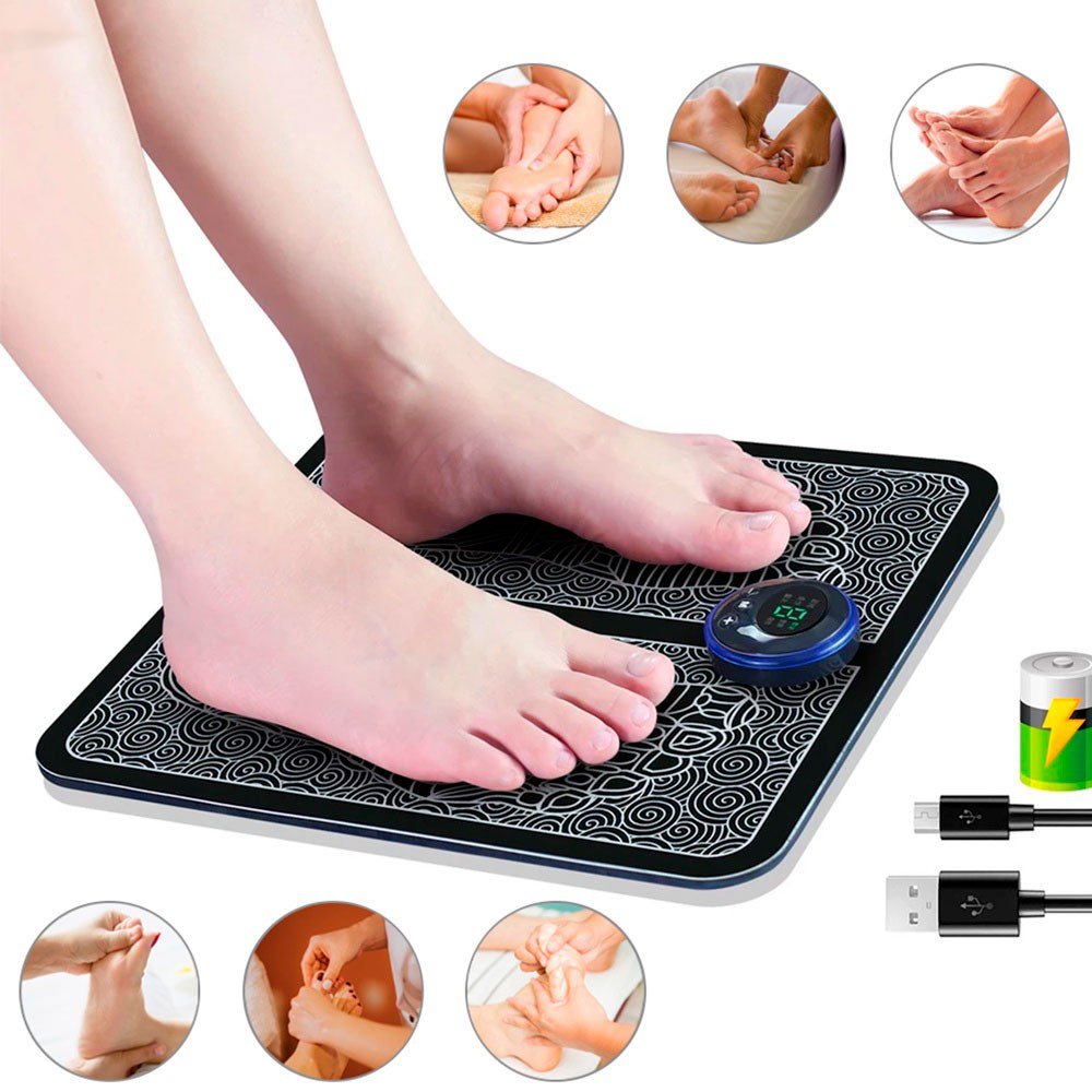 Tapete Massageador Elétrico para os pés - Tecnologia EMS - 9 Níveis Intensidade